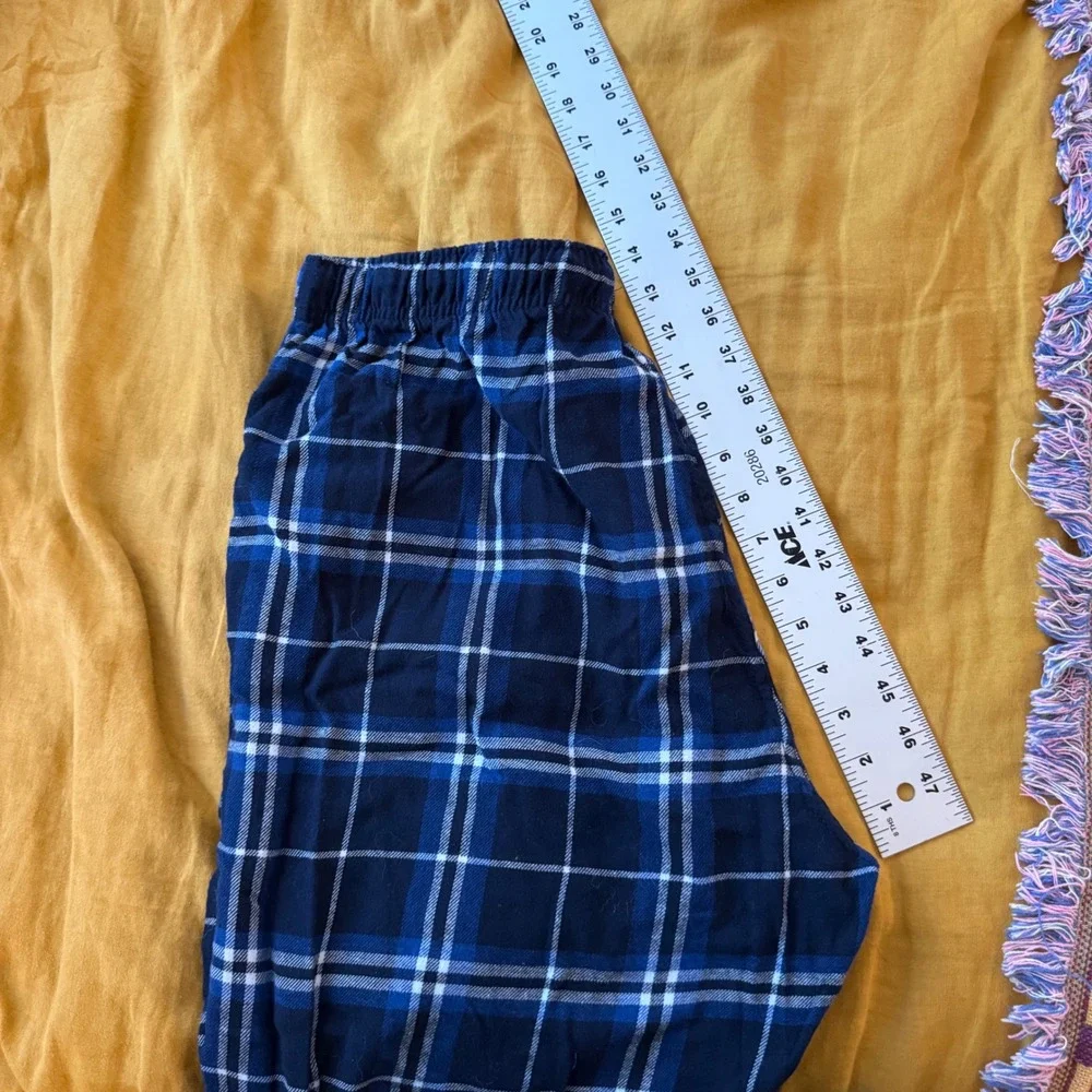 NFL‎ Team Apparel Los Angeles Rams Mens Plaid Pajama Pants Blue White Large